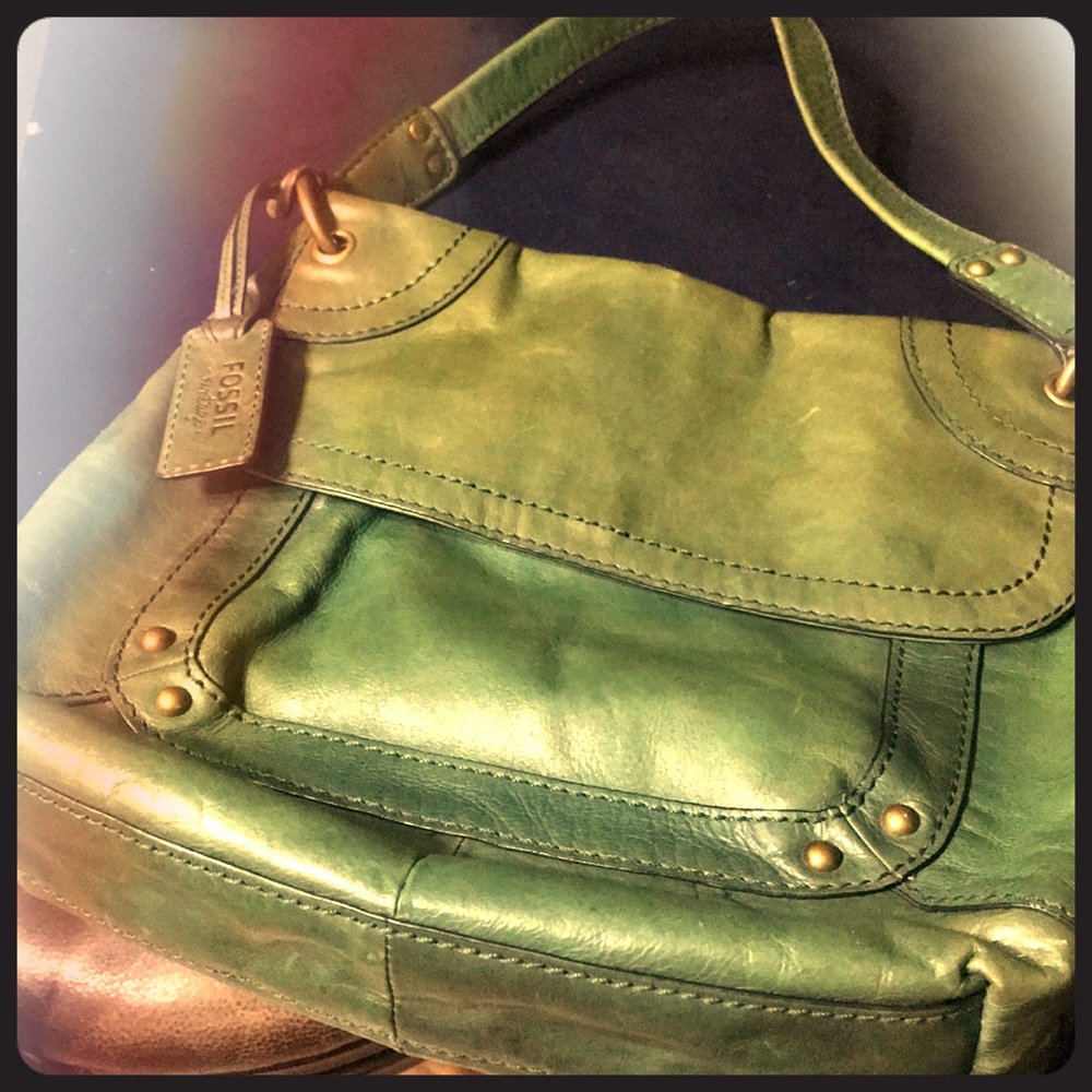 Fossil Green Vintage Genuine Leather Bag